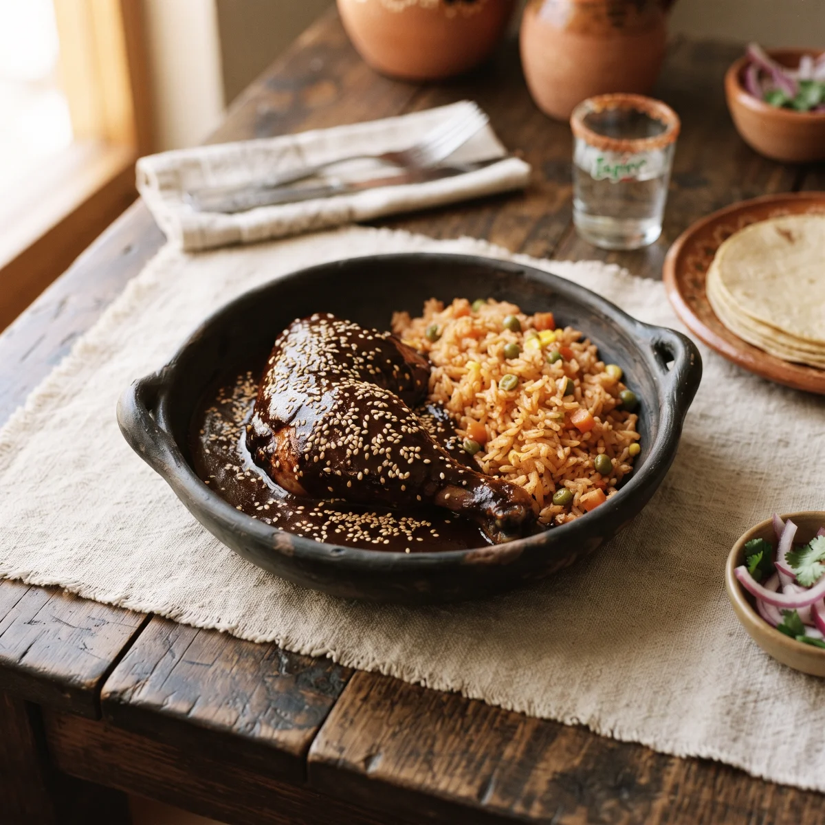 Mole negro con pollo